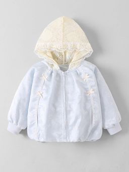 Hopscotch - Girls Blue Self Design Jacket