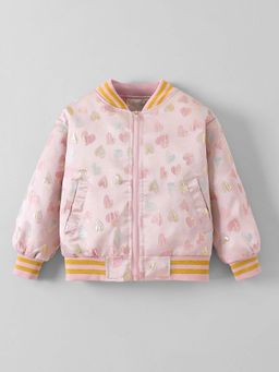 Hopscotch - Pink Heart Varsity Jacket