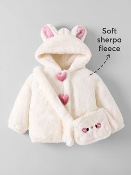 Hopscotch - White Hooded Jacket with Bag