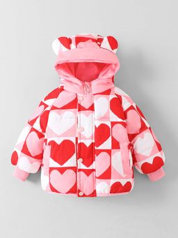 Hopscotch - Multi-Color Heart Hooded Jacket