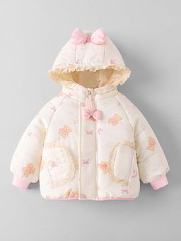 Hopscotch - Cream Applique Hooded Jacket