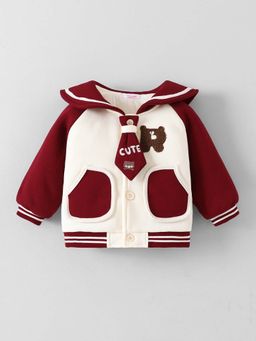 Hopscotch - Multi-Color Bear Applique Fleece Jacket