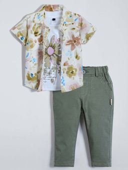 Hopscotch - Boys Multi-Color Shirt with T-shirt & Pant