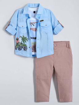 Hopscotch - Blue Shirt with T-shirt & Pant
