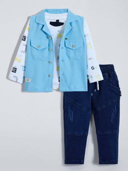 Hopscotch - Blue T-shirt with Jacket & Jeans
