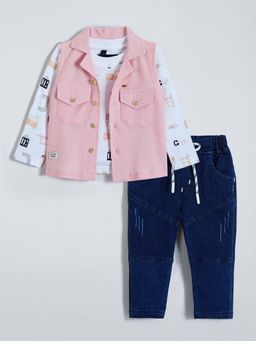 Hopscotch - Pink T-shirt with Jacket & Jeans