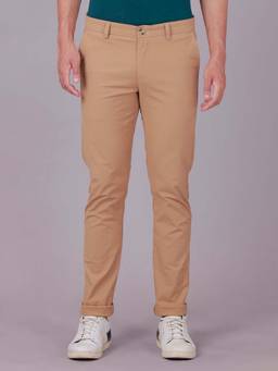 Classic Polo - Men Khaki Solid Cotton Blend Trouser