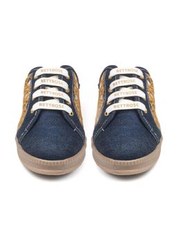 RETTROSE - The Gilded Mesh Denim Luxury Embellished Slide Sneakers