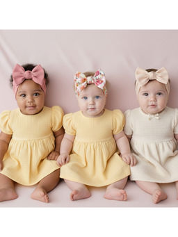 Polka Tots - Cotton Multi Print Bow Headband-Multicolor-Pack Of 3 (12-36 Months)