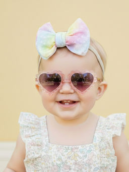 Polka Tots - Polka Dots Gradient Print Bow Headband & Sunglass Set Of 2- Multicolor (2-4 Years)