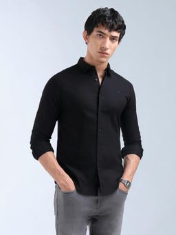 Flying Machine - Black Slim Fit Oxford Shirt