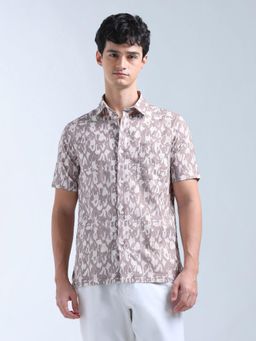 Flying Machine - Mauve Printed Originals Shirt