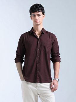 Flying Machine - Red Pure Cotton Slim Fit Original Shirt