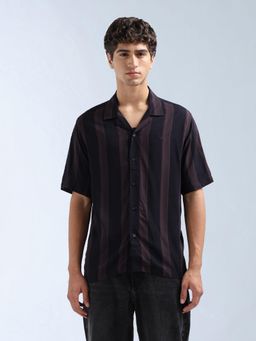 Flying Machine - Navy Blue Original Vertical Striped Shirt