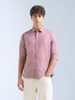 Flying Machine - Pink Slim Fit Solid Shirt
