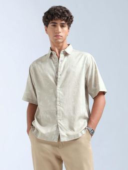 Flying Machine - Green Printed Relaxed Fit Shirt