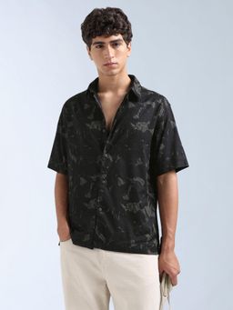 Flying Machine - Black All Over Printed Relaxed Fit Shirt