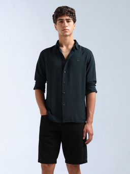 Flying Machine - Teal Solid Slim Fit Shirt