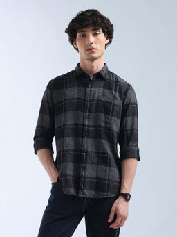 Flying Machine - Black Tartan Checked Originals Shirt