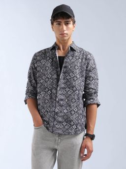 Flying Machine - Black Printed Slim Fit Shirt