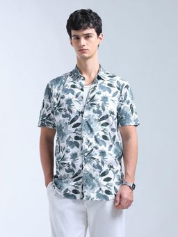 Flying Machine - Blue Floral Printed Relaxed Fit Original Shirt
