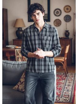 Flying Machine - Black Tartan Checked Relaxed Fit Shirt