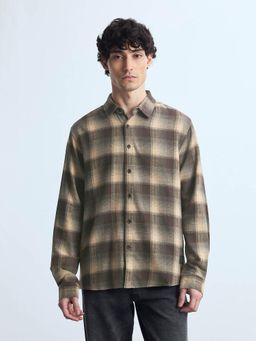 Flying Machine - Brown Buffalo Checked Relaxed Fit Shirt