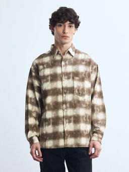 Flying Machine - Brown All Over Printed Relaxed Fit Shirt