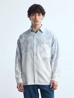 Flying Machine - Blue Printed Relaxed Fit Shirt
