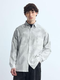 Flying Machine - Grey Printed Relaxed Fit Shirt