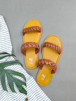 The Madras Trunk - Yellow Kadal Slip On Flats