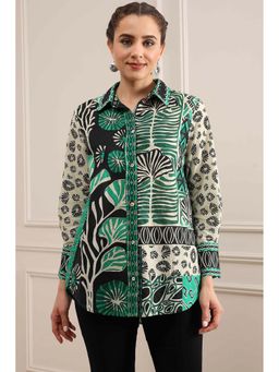 Biba - Black Printed Straight Shirt