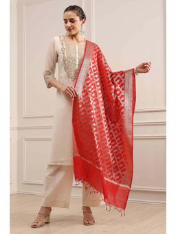 Biba - Red Polyester Yarn Dyed Dupatta