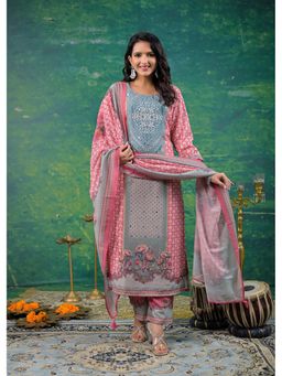 Autumnlane - Dhvani Salmon Work Kurta with Pant and Dupatta