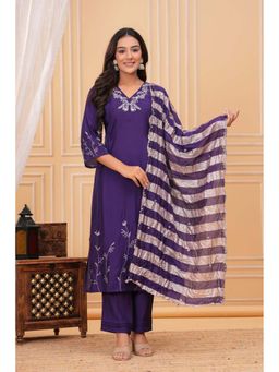 Autumnlane - Jayti Grape Work Kurta with Pant and Dupatta