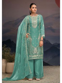Autumnlane - Mayuri Minty Full Work Kurta with Palazzo and Dupatta