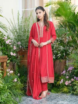 Autumnlane - Palash Valentine Full Work Kurta with Pant and Dupatta