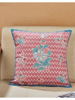 Fabindia - Pink Cotton Printed Cushion Cover (16X16 Inches)