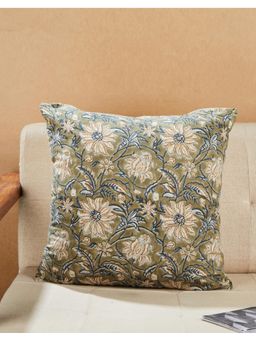 Fabindia - Green Cotton Printed Cushion Cover (More Sizes)