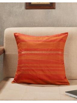 Fabindia - Orange Jalsa Maheshwari Woven Cotton Silk Cushion Cover (16X16 Inches)