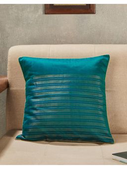 Fabindia - Teal Jalsa Maheshwari Woven Cotton Silk Cushion Cover (16X16 Inches)