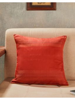 Fabindia - Orange Jalsa Maheshwari Woven Cotton Silk Cushion Cover (16X16 Inches)