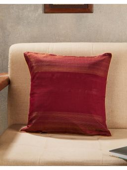 Fabindia - Maroon Jalsa Maheshwari Woven Cotton Silk Cushion Cover (16X16 Inches)