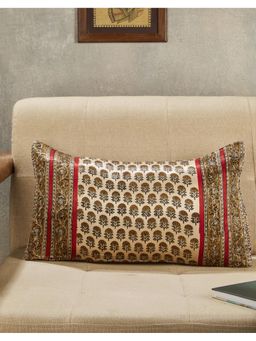 Fabindia - Red Bagru Hand Block Printed Viscose Cotton Cushion Cover (More Sizes)