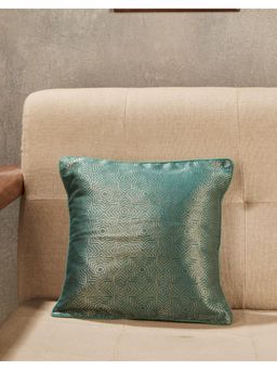 Fabindia - Green Jalsa Banarsi Woven Cotton Silk Cushion Cover (12X12 Inches)