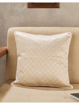 Fabindia - Off White Jalsa Banarsi Woven Cotton Silk Cushion Cover (16X16 Inches)