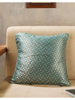 Fabindia - Green Jalsa Banarsi Woven Cotton Silk Cushion Cover (16X16 Inches)