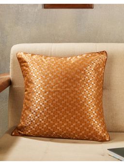 Fabindia - Orange Jalsa Banarsi Woven Cotton Silk Cushion Cover (16X16 Inches)