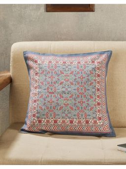 Fabindia - Blue Urmika Printed Cotton Cushion Cover (16X16 Inches)