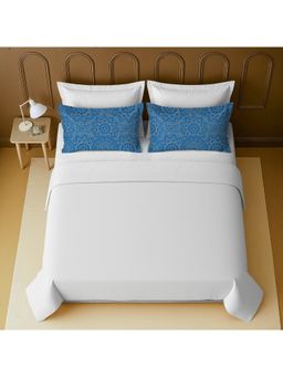 Mayfair Homes London - 100% Luxury Cotton Super King Bedsheet With 2 Printed Pillow Covers Blue